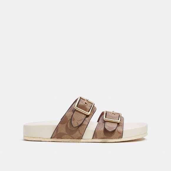 NWT Coach Outlet Allanah Sandal In Signature Canvas - Picture 2 of 6